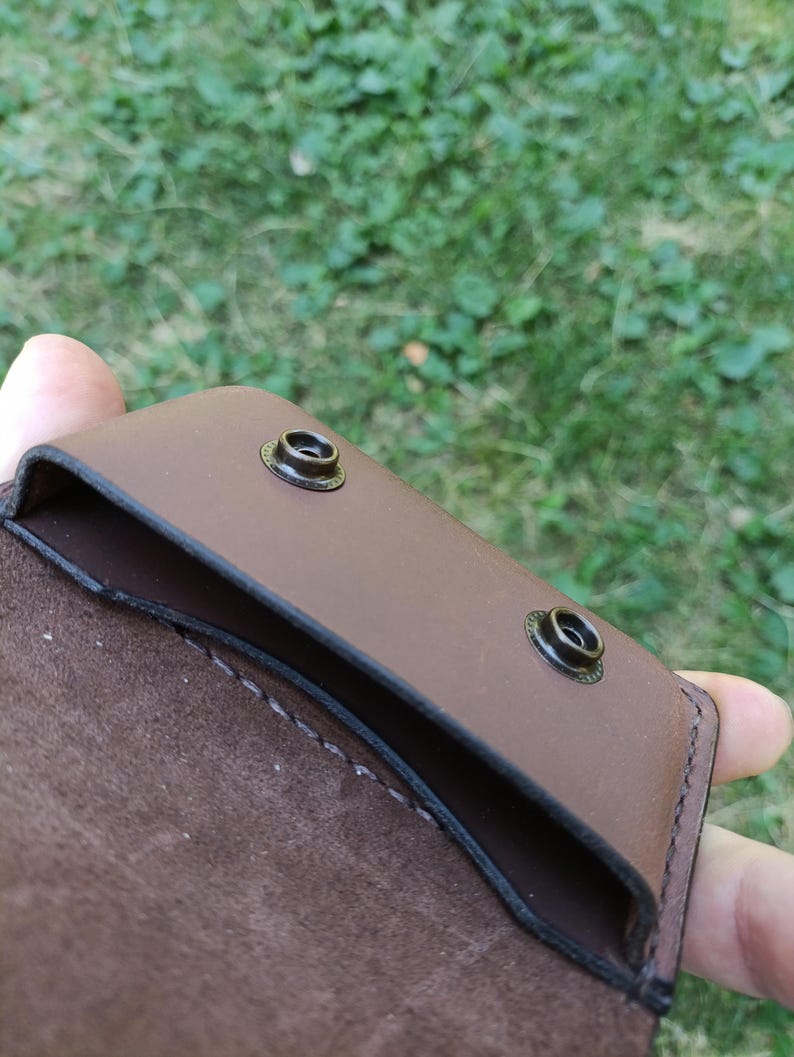 Riñonera horizontal de cuero, tarjetero EDC de perfil bajo, cartera discreta para cinturón, regalo para él, Alex Polak imagen 10