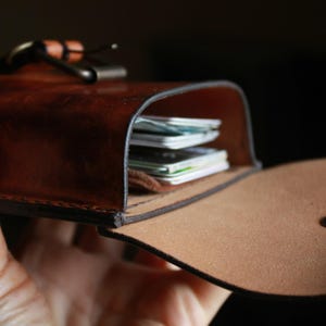 Handmade Leather Belt Pouch, EDC Waist Bag, Coin Card Holder image 7