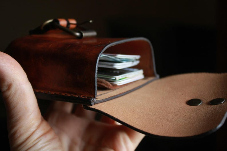 Handmade Leather Belt Pouch, EDC Waist Bag, Coin Card Holder image 7