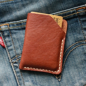 Handmade Leather Card Holder Wallet: Minimalist Design