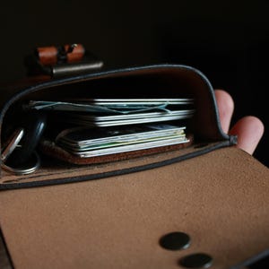 Handmade Leather Belt Pouch, EDC Waist Bag, Coin Card Holder image 6