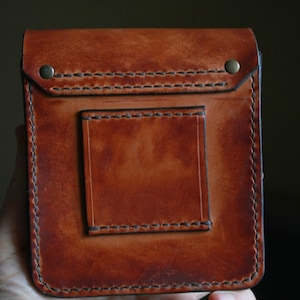 Handmade Leather Belt Pouch, EDC Waist Bag, Coin Card Holder image 2