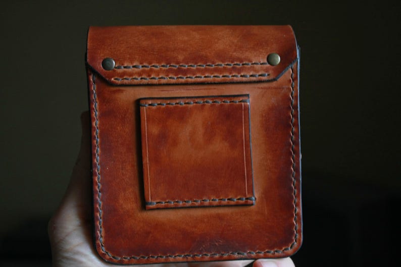 Handmade Leather Belt Pouch, EDC Waist Bag, Coin Card Holder image 2