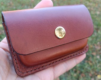Brown Leather Belt Pouch, Brown Leather Belt Bag, EDC Pocket Organizer, Compact Belt Holster for Men, gift for him