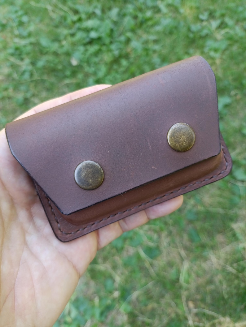 Riñonera horizontal de cuero, tarjetero EDC de perfil bajo, cartera discreta para cinturón, regalo para él, Alex Polak imagen 3