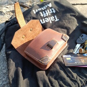 Handmade Brown Leather Belt Pouch, EDC Carry-All image 8