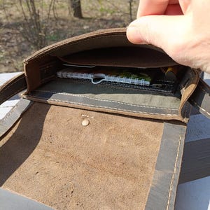 Handmade Leather Crossbody Bag: Small Messenger Shoulder Bag. image 9