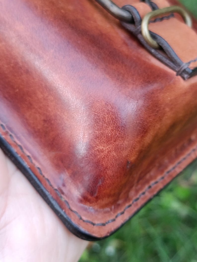 Handmade Leather Belt Pouch, EDC Waist Bag, Coin Card Holder image 19