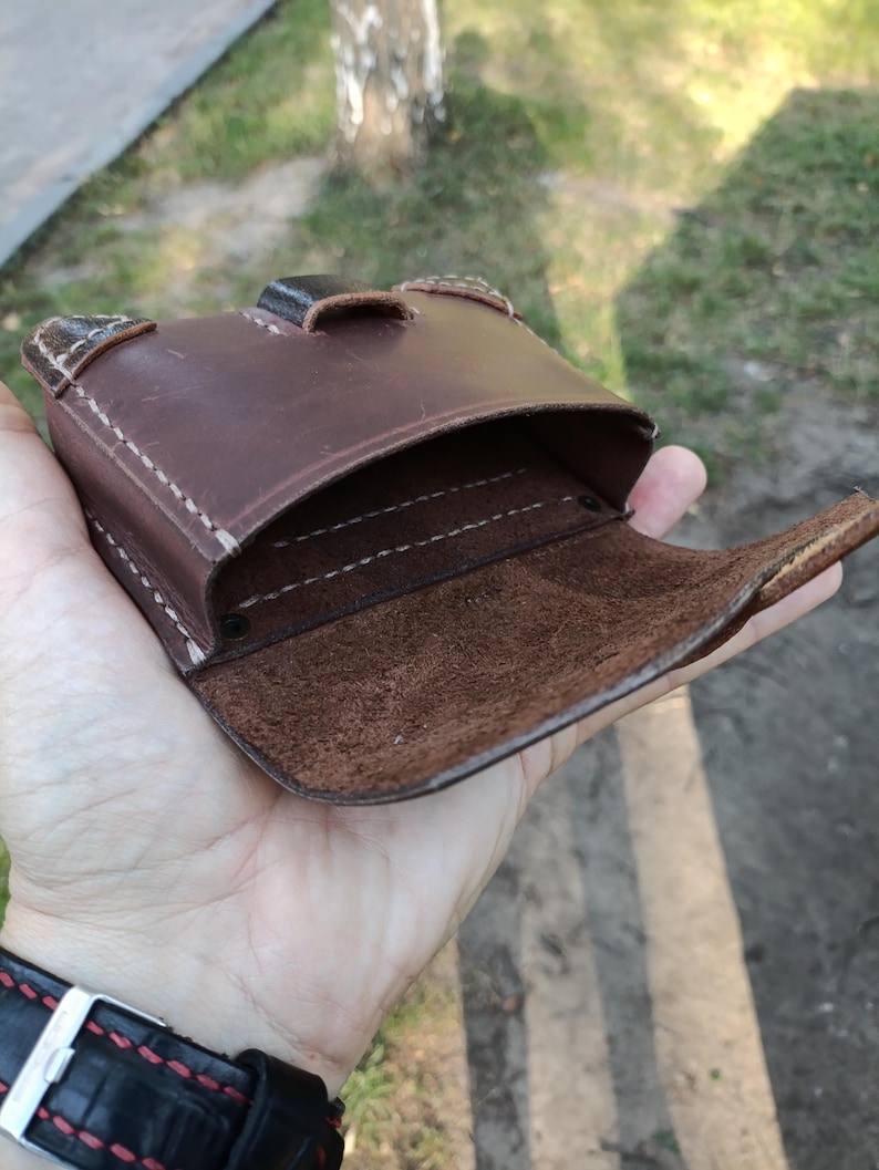 Handmade Brown Leather Belt Pouch, EDC Carry-All image 7