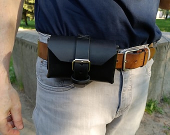 Leather Belt Pouch for Leatherman Wave Plus – Handmade EDC Organizer Holster for Multitool, Bit Kit & Folding Knife,Gift for him