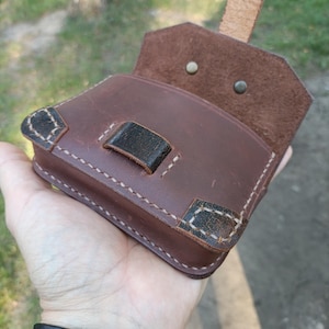 Handmade Brown Leather Belt Pouch, EDC Carry-All image 6