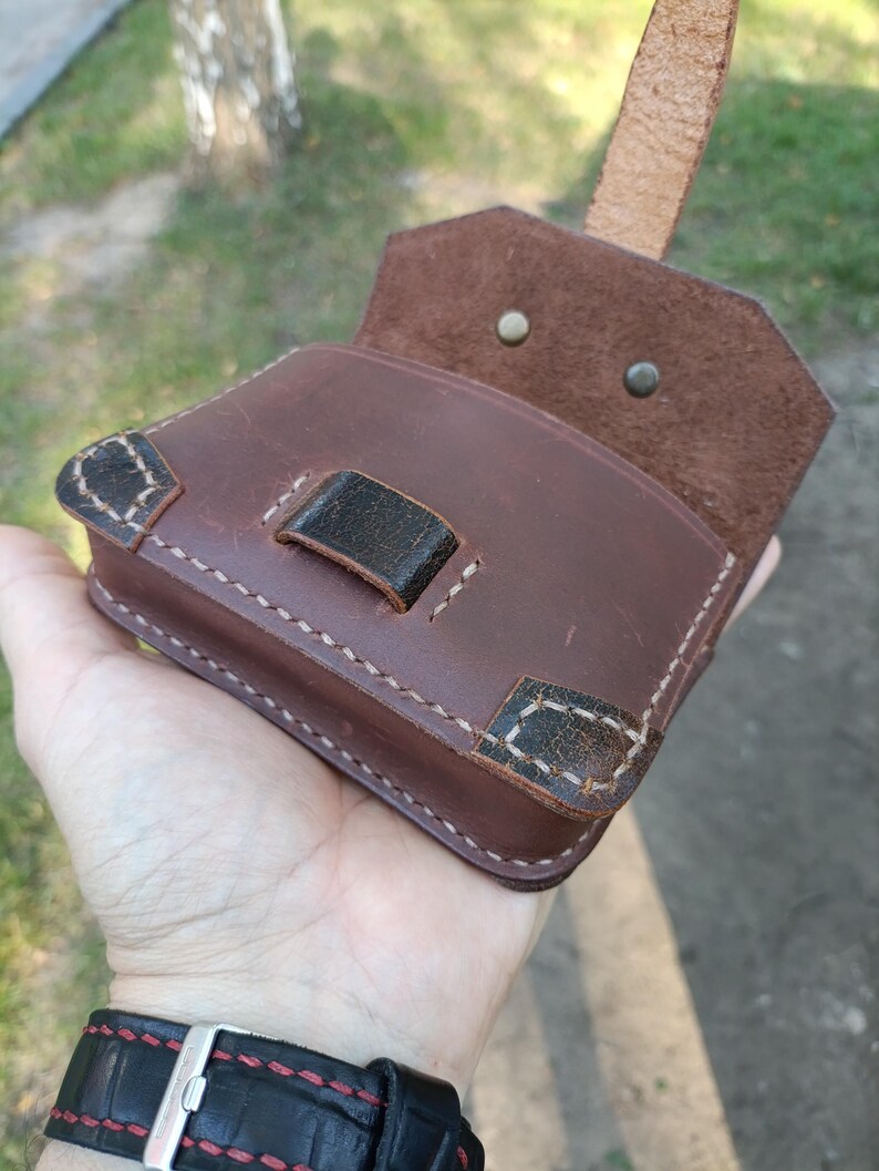 Handmade Brown Leather Belt Pouch, EDC Carry-All image 6