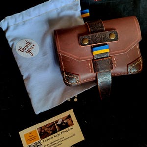 Handmade Brown Leather Belt Pouch, EDC Carry-All image 9