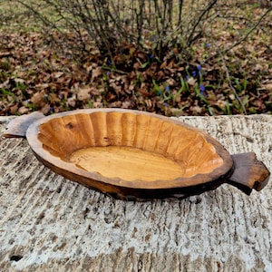 Hand carved Wooden Bowl, authentic Vintage decor, farmhouse decor