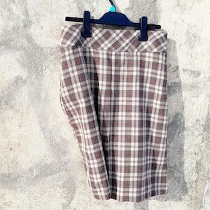 Checkered skirt, Pleated Checkered Skirt, brown plaid skirt,  80&#39;s skirt