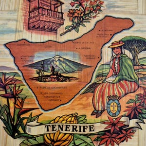 Vintage Bambus Tablett, Souvenir, Picknicktablett, Dekorative Platte, Dekorative Platte, Retro Kitsch