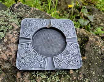 Vintage Soviet Metal Ashtray, Ornate Floral Design', USSR Era - Etsy