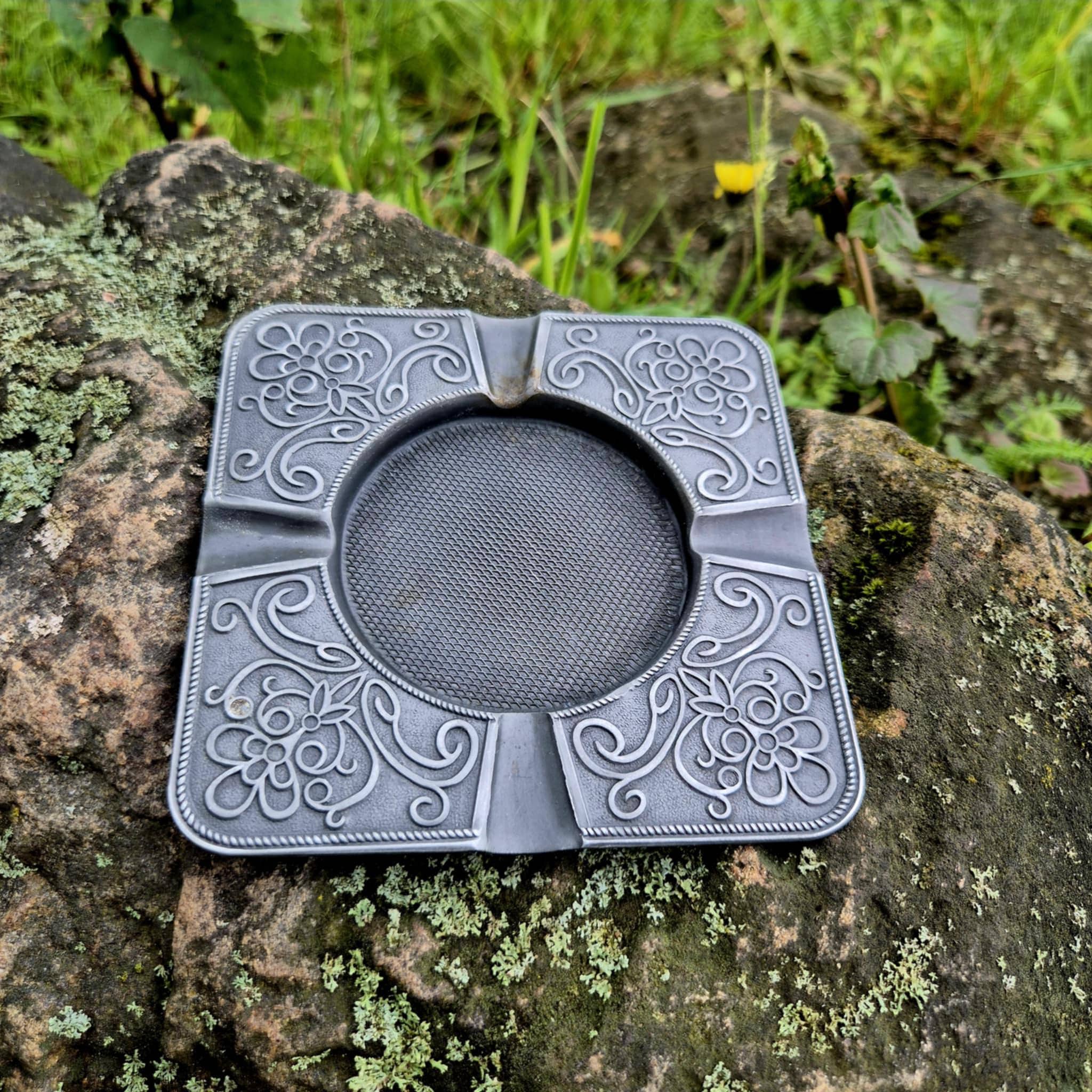 Vintage Soviet Metal Ashtray, Ornate Floral Design', USSR Era - Etsy
