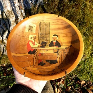 Wooden wall decor, wooden plate, primitive art, handcrafted wood art, Nordic Painters