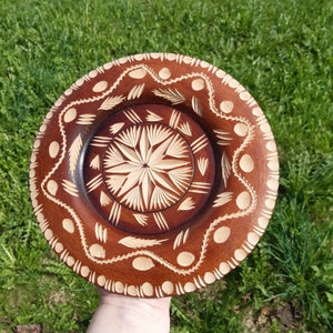Wooden wall plate, Scandinavian decor, handmade, vintage wall decor