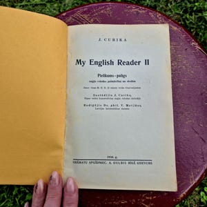 Vintage 1936 Latvian English Textbook, Riga, Pre-WWII