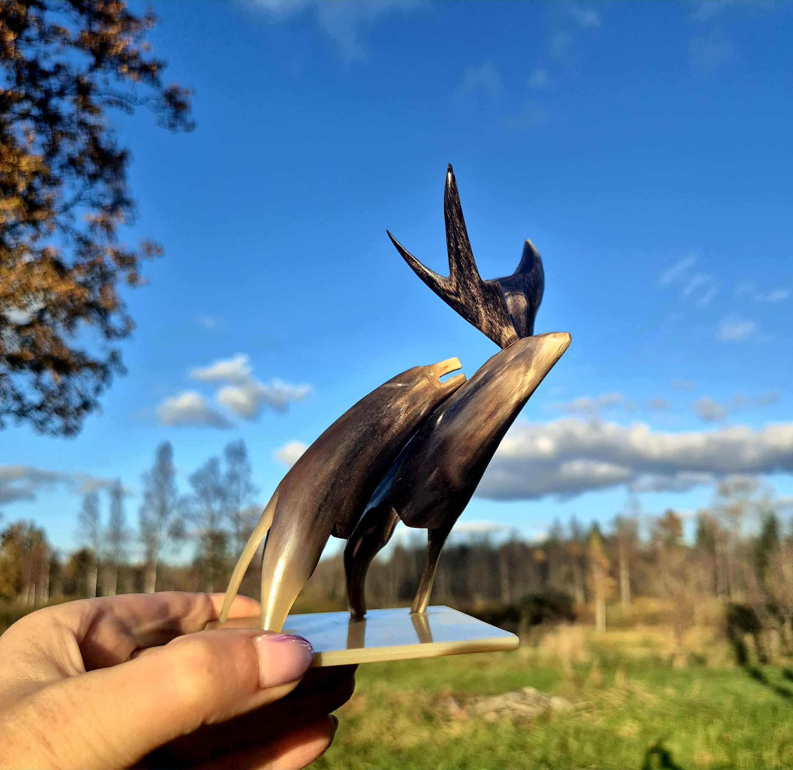 Vintage Hand-carved Horn Elk Sculpture - Rustic Cabin Decor - Etsy Israel, image size:2656x2580