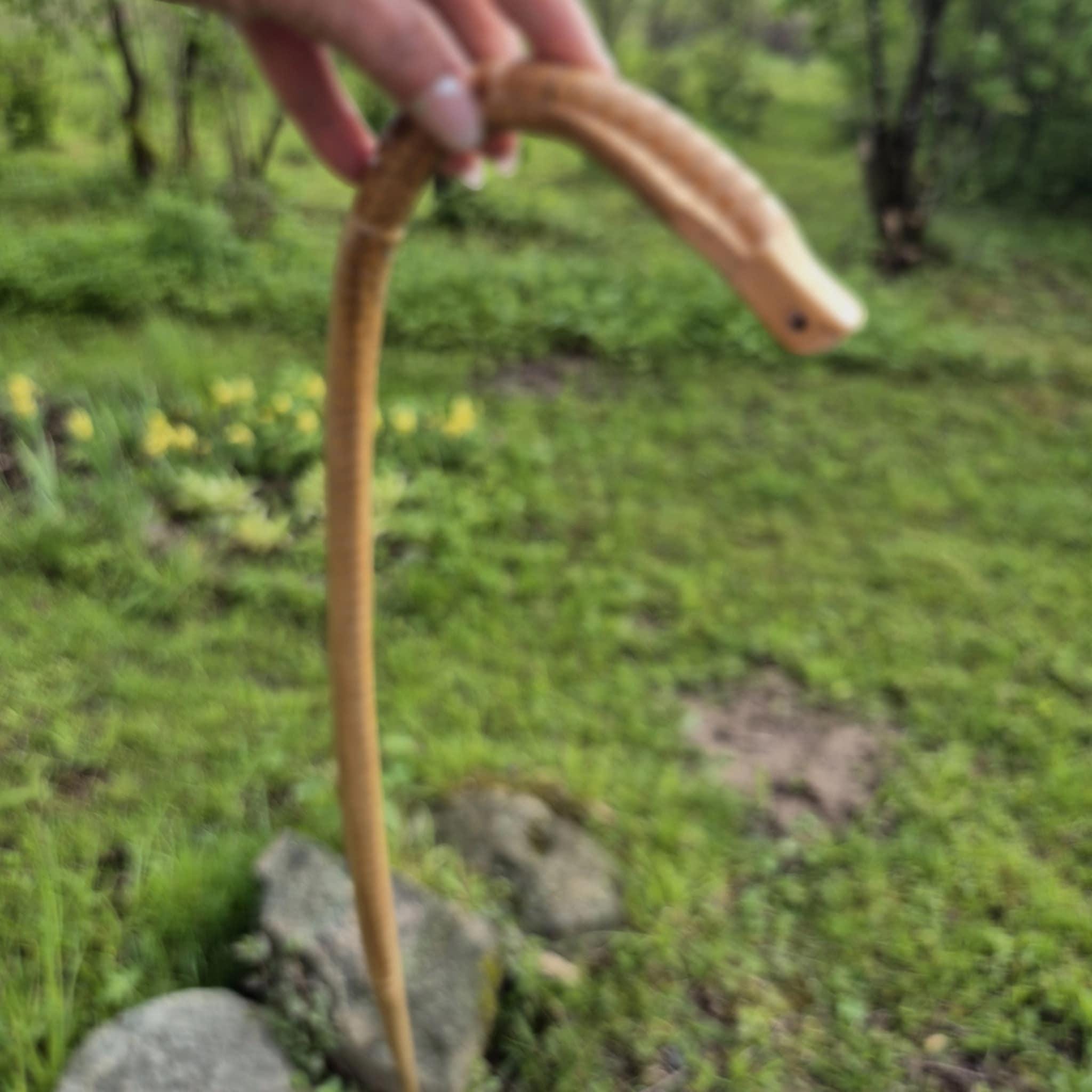 Vintage Articulated Wooden Snake Decor, Handcrafted Cobra Figurine