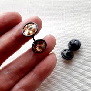Unused cufflinks, beige cufflinks, round cuff links