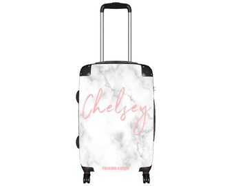 rose gold marble suitcase