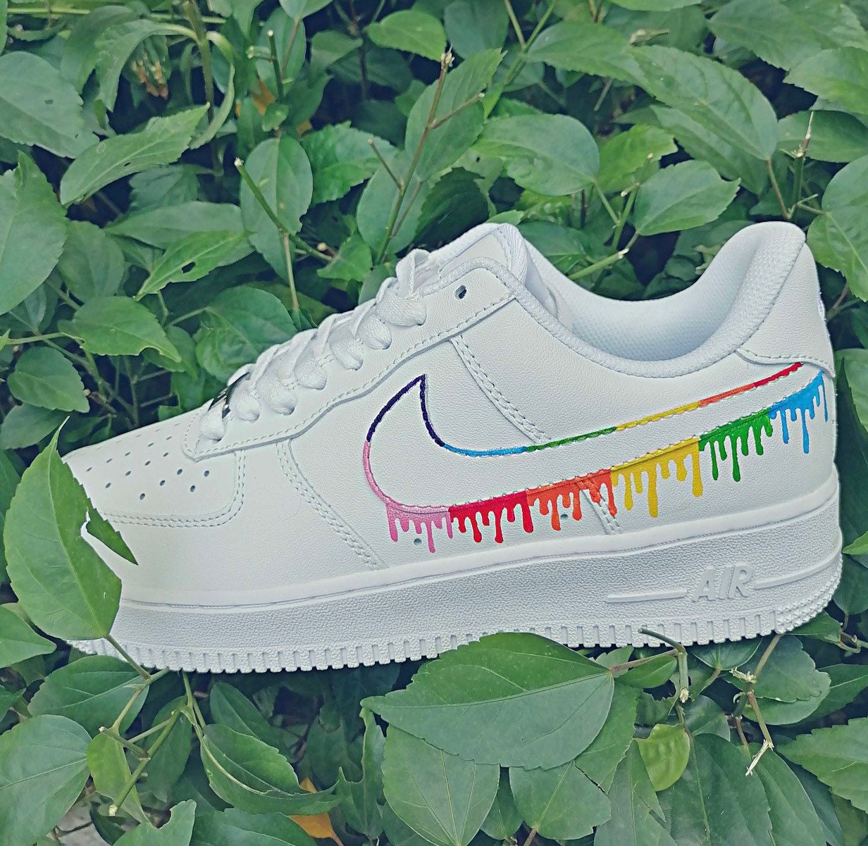 rainbow drip air force 1