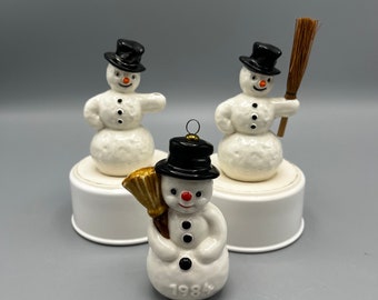 Trio of Goebel Snowmen Figurines