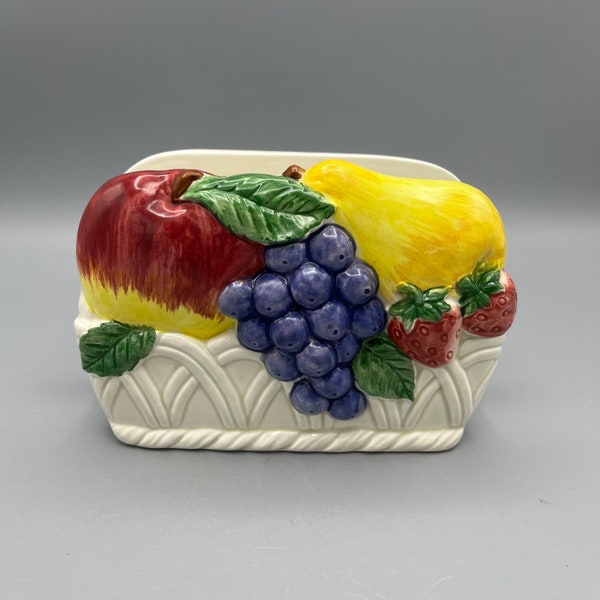 Otagiri Hand Painted Napkin Holder with Fruit Design