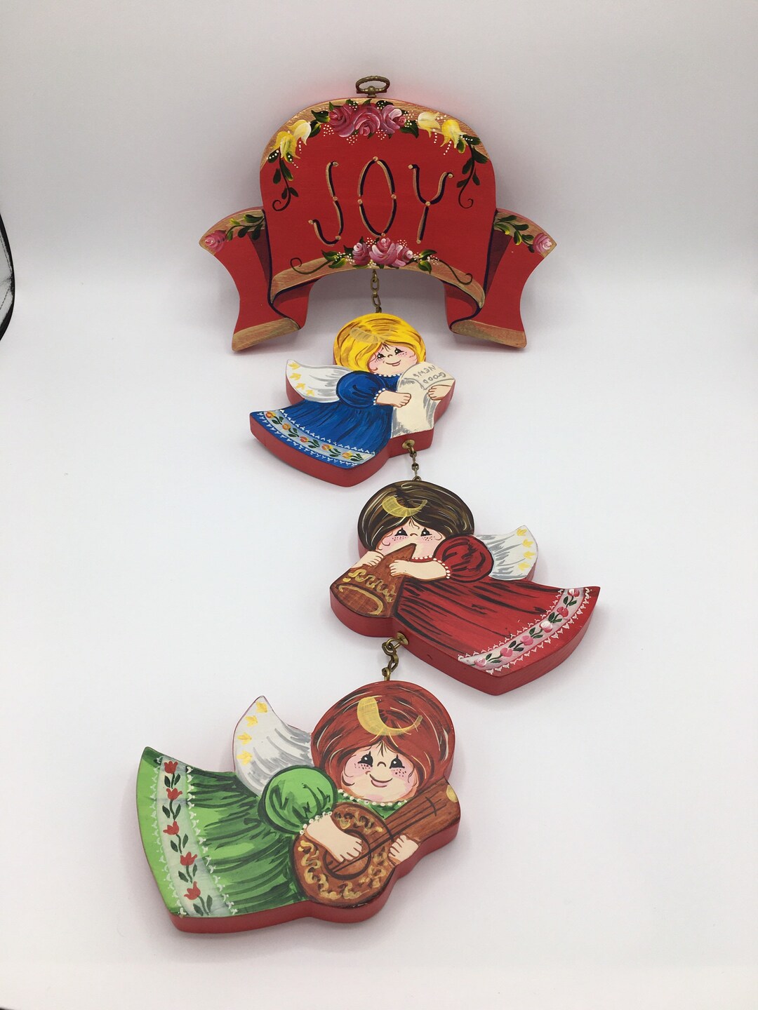 Tole Painted Wood Christmas Wall Hanging Etsy