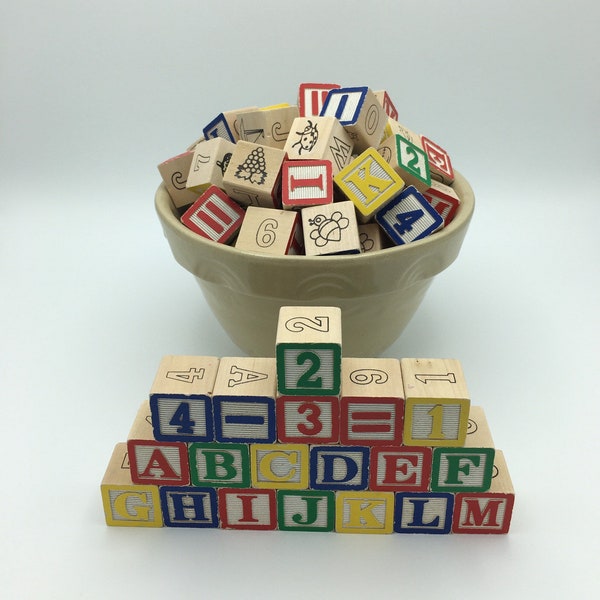 Vintage Wooden Alphabet Blocks