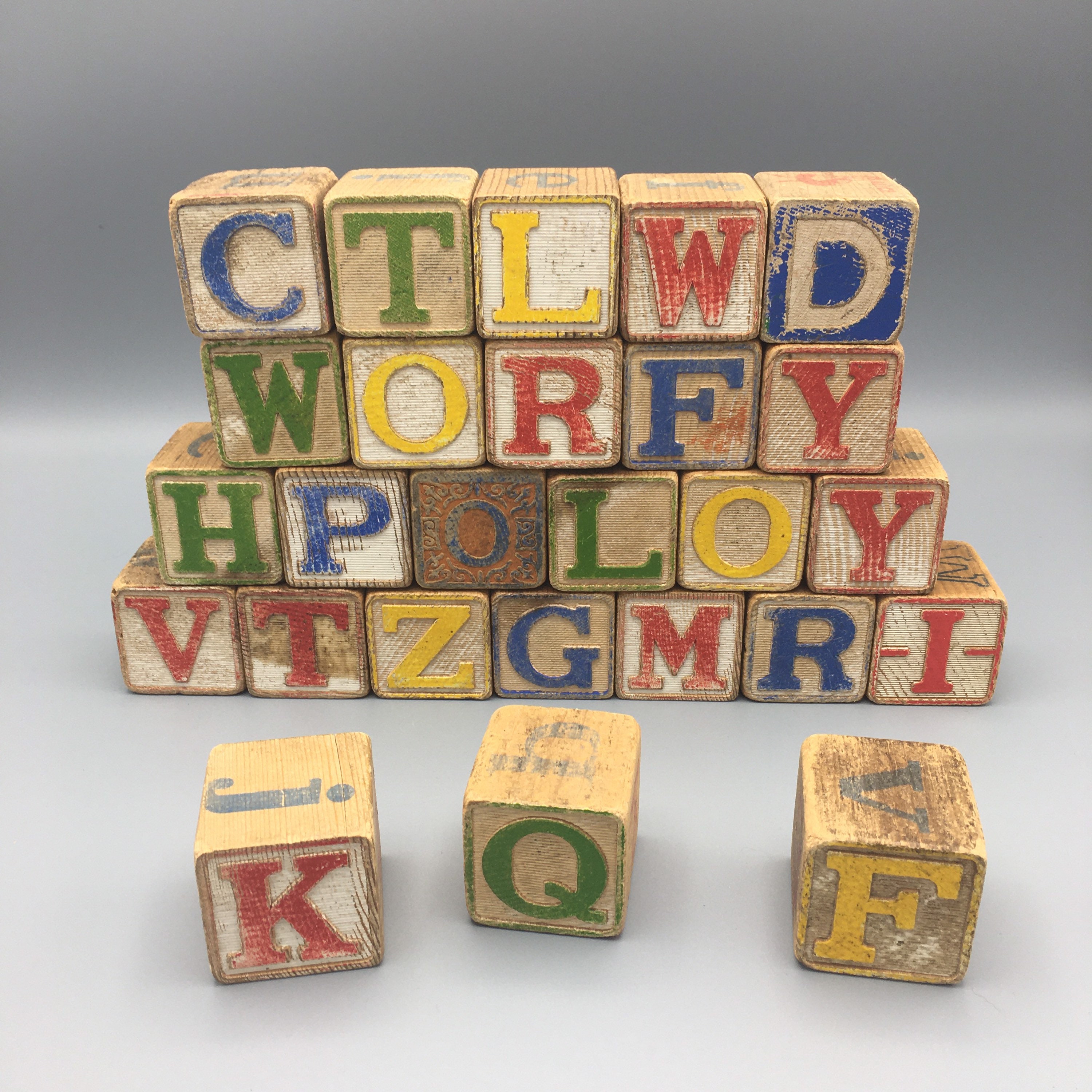 Vintage Wooden Alphabet Blocks Printed Backdrop - 7266 – Backdrop