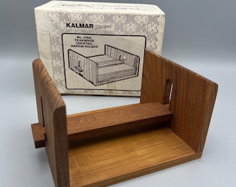 Kalmar Designs Teakwood Cocktail Napkin Holder