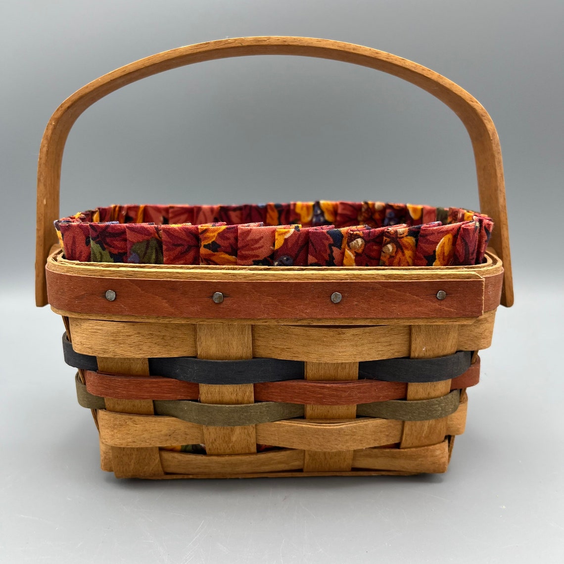 Fall Rectangle Basket Longaberger Rectangular Basket With Handle and Fall Harvest - Etsy