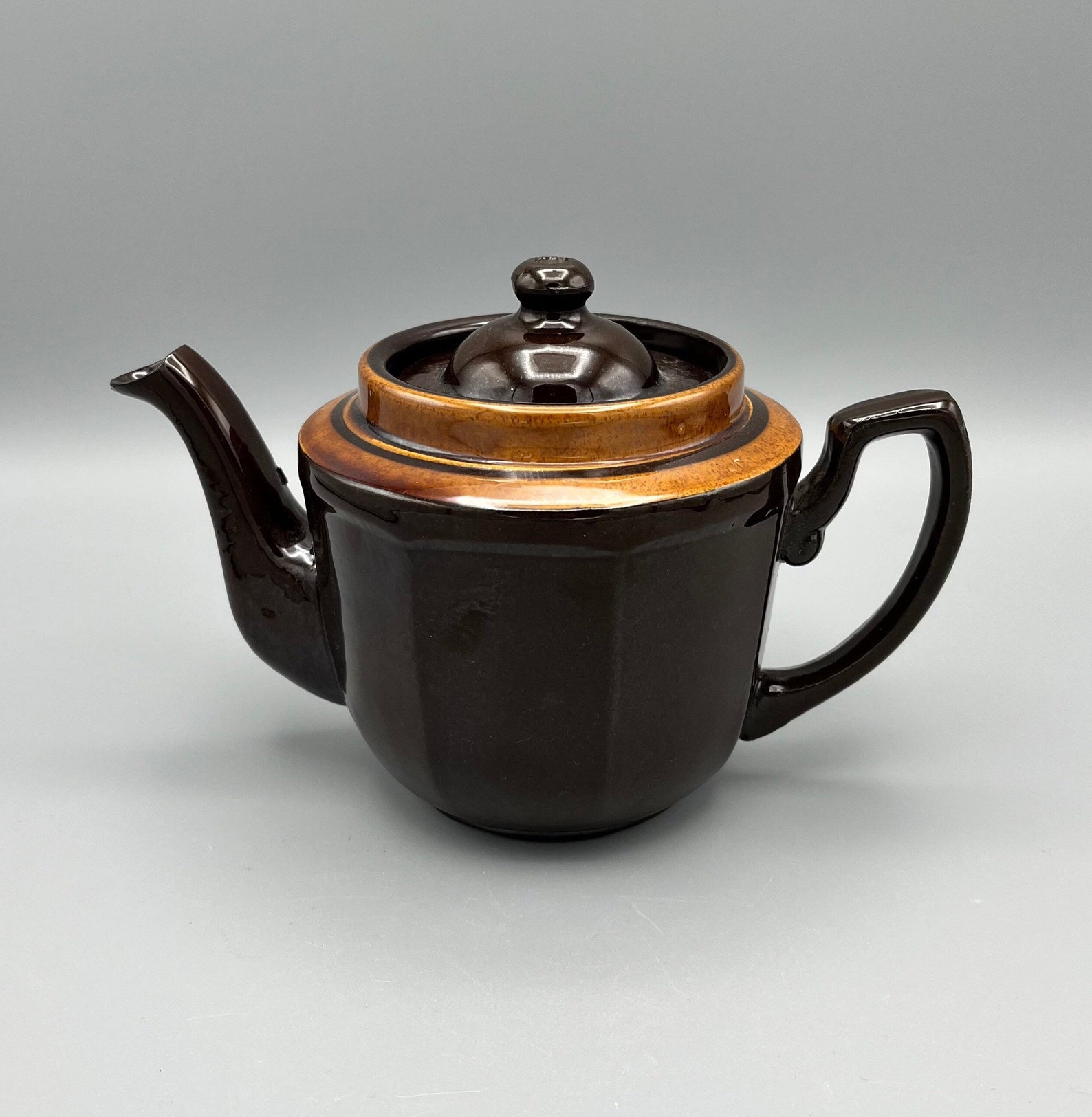 Brown Stoneware Single Serve Tea Pot Brown English Tea Pot Etsy