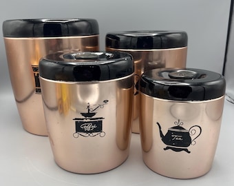 West Bend Copper Coloured Aluminum Canister Set - Flour / Sugar