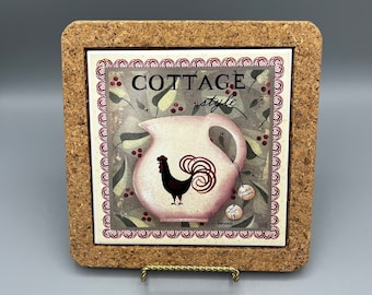 Jill Ankrom Cottage Style Trivet, Rooster Pitcher Lot 14