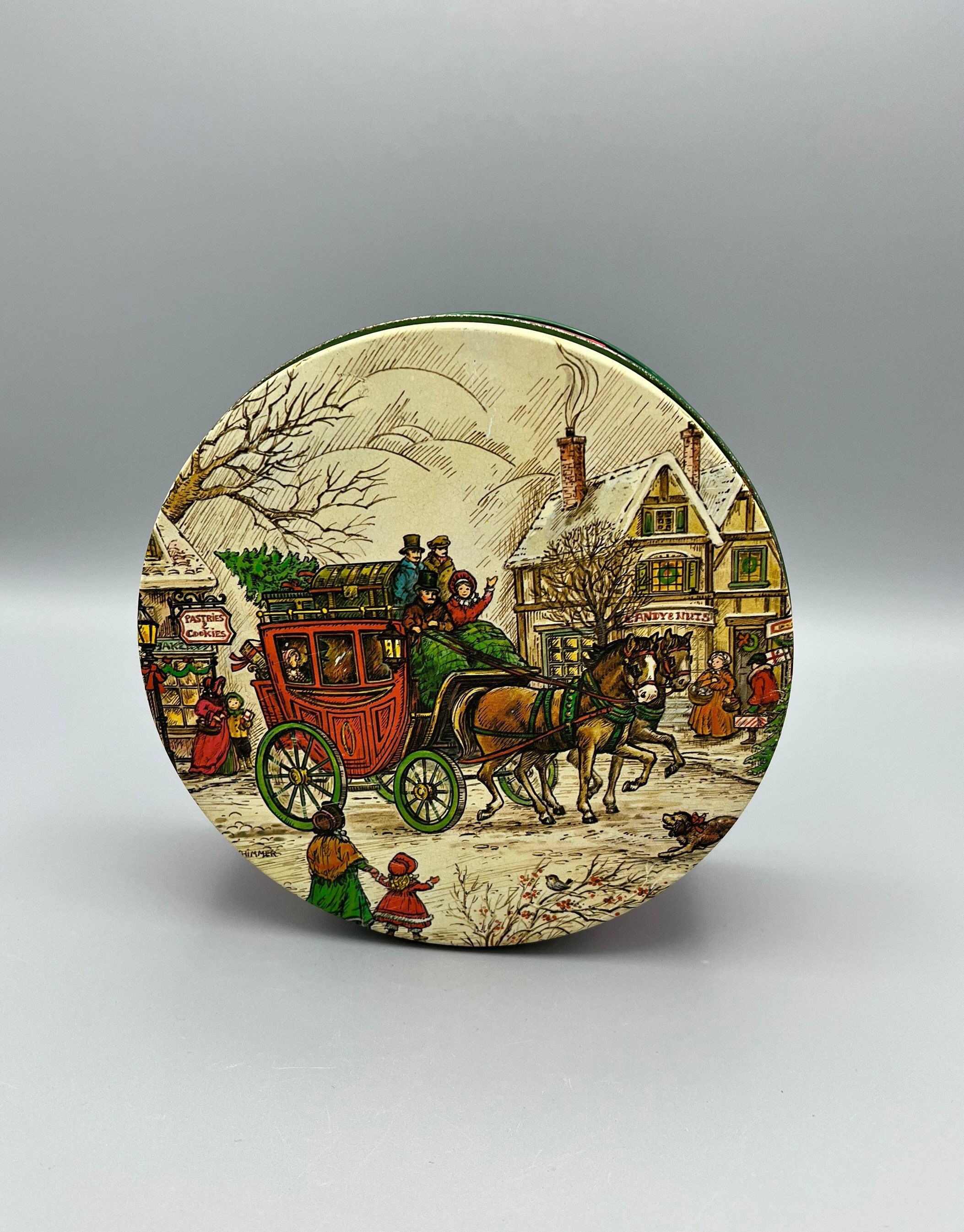 Potpourri Press Christmas Tin Stage Coach Christmas Tin Etsy