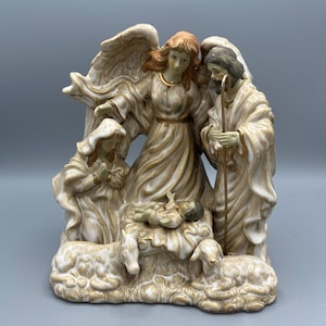 Ceramic Glazed Nativity Statue