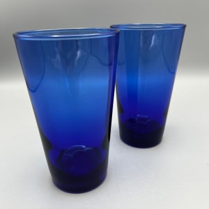 Pair of Anchor Hocking Light Cobalt Blue Tumbler Drinking Glasses