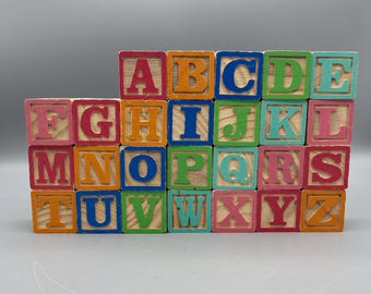1.75" Wooden Alphabet Blocks