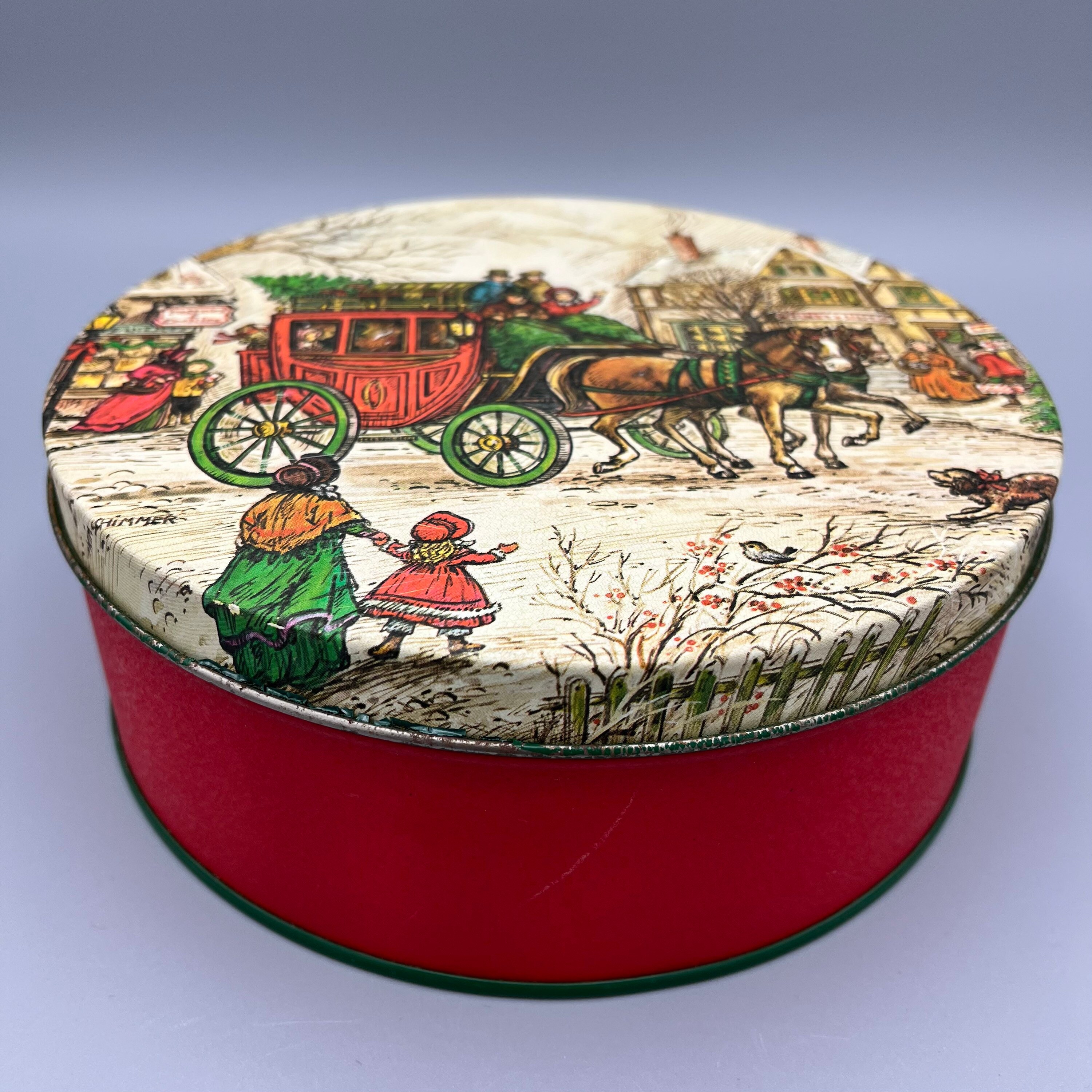Potpourri Press Christmas Tin Stage Coach Christmas Tin Etsy