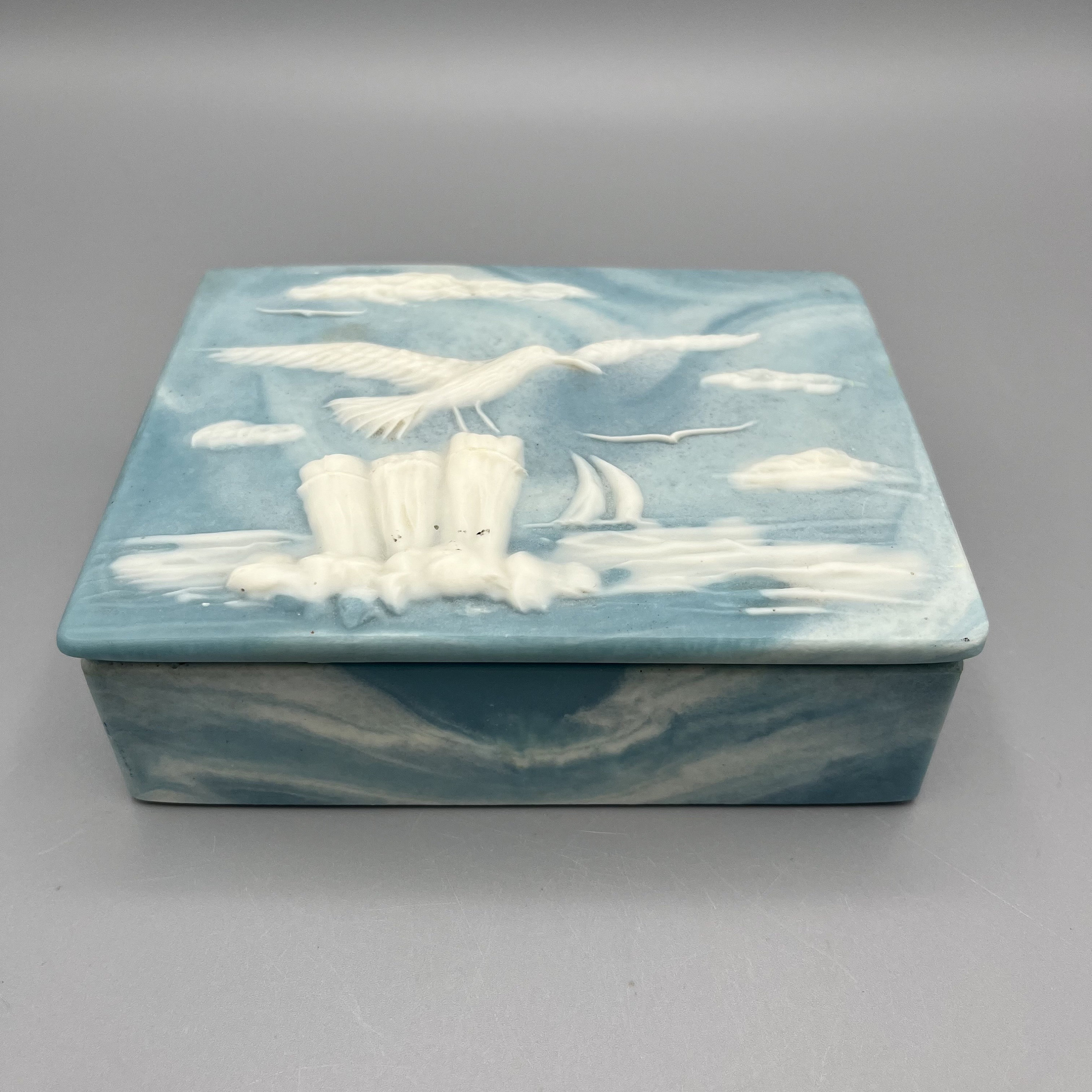 Genuine Incolay Stone~Jewelry Box Handcrafted USA 2 3/4