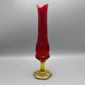 Vintage Amberina Swung Glass Vase