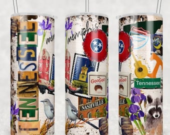 Tennessee State Tumbler, TN tumbler, travel tumbler, gift tumbler