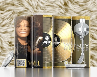 Whitney Houston cup, custom sublimation cup,sublimation tumbler, tumbler with straw, Whitney’s playlist