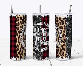 The most wonderful time of the year tumbler, Christmas tumbler, gift for the family.